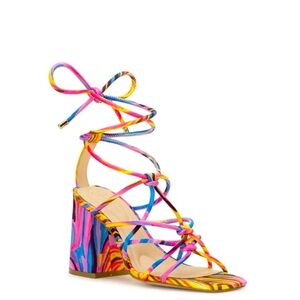 Jessica Simpson ‘Ozias’ Lace Up Block Heel Sandals Size 11
Yellow multi